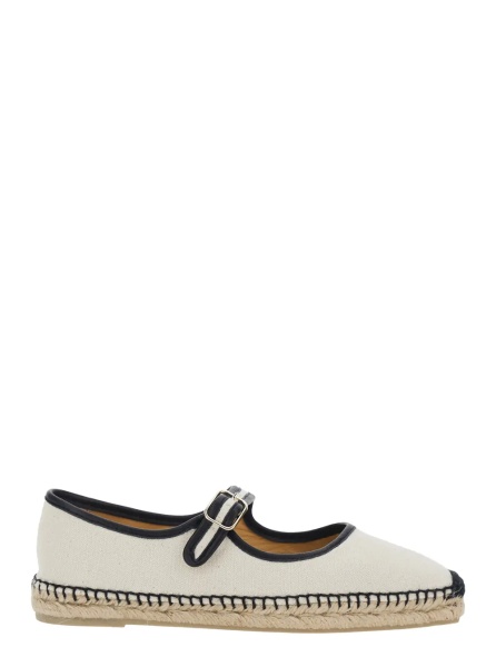 Balerini 'Padua' White Ballet Shoes with Strap Closure and Square Toe in Fabric for Women