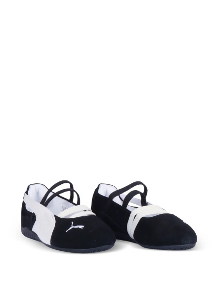 Balerini Puma Kids negri din piele intoarsa