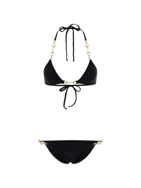 Bikini Gucci Horsebit negri din poliamida si elastan