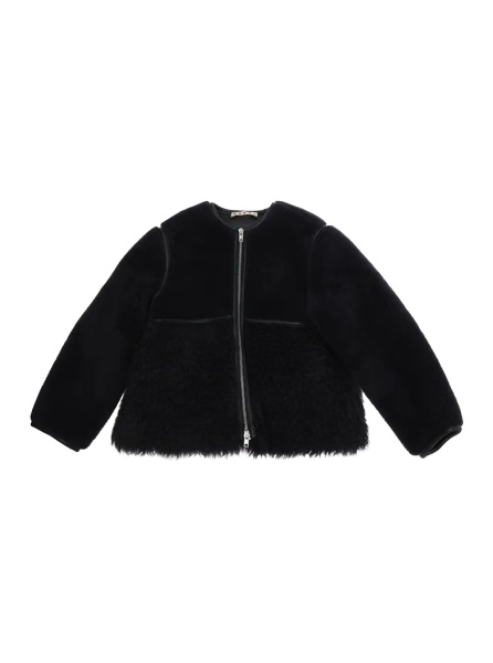 Blanuri Shearling with long sleeves and front closure in black Tech Fabric for boy