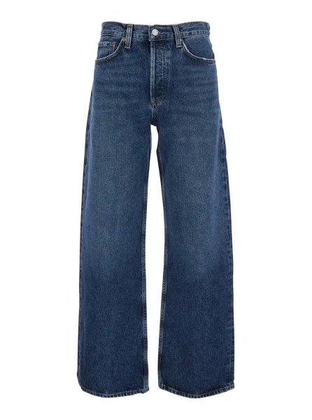 Blugi AGOLDE albastri din denim 'Arc'