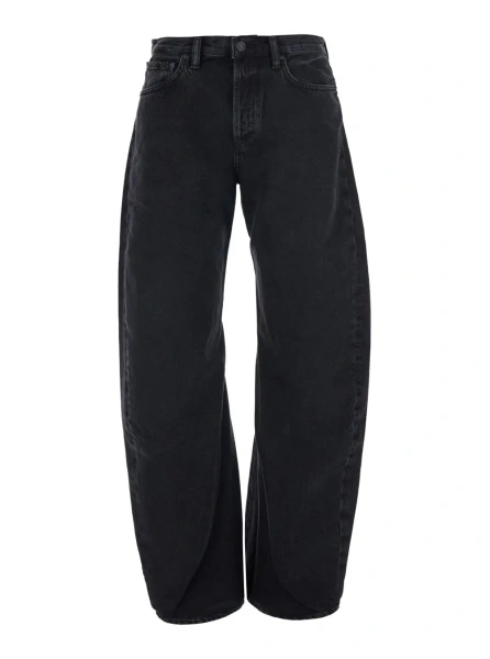 Blugi AGOLDE negri din denim 'Spiral'