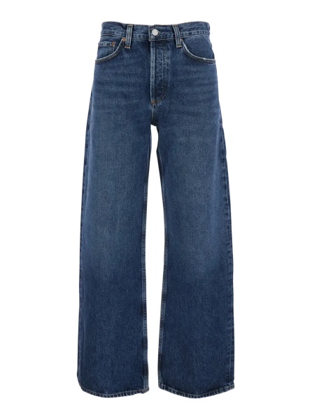 Blugi Blue 'Arc' Jeans with Logo Patch on the Back and Wide Leg in Denim for Women