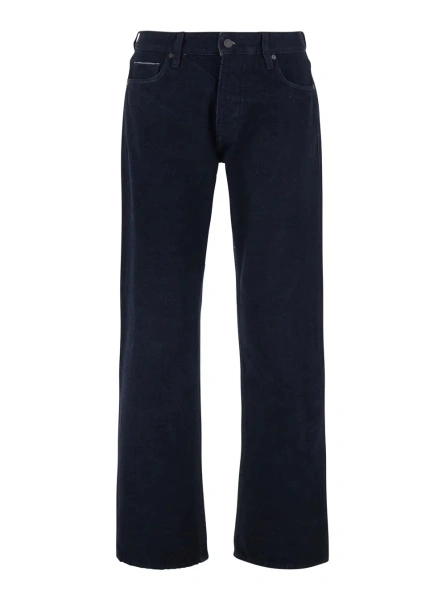 Blugi Blue Jeans with Logo Patch on the Back in Denim for Men