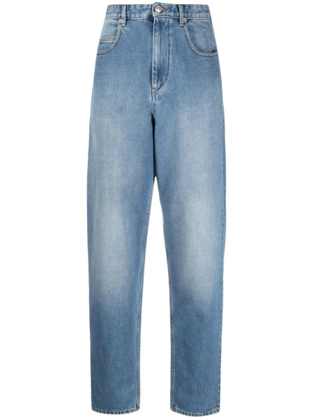 Blugi boyfriend ISABEL MARANT ETOILE albastri din bumbac