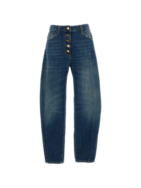 Blugi conici Elisabetta Franchi albastri