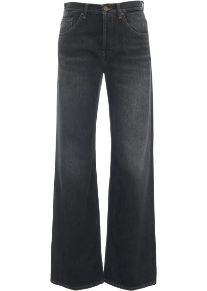 Blugi drepti Dondup negri din denim 'Jacklyn'