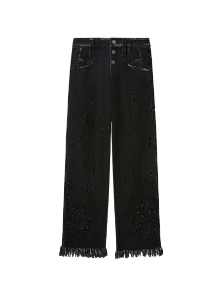 Blugi drepti Isabel Marant negri