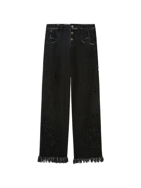 Blugi drepti Isabel Marant negri