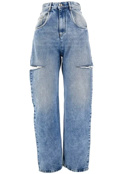 Blugi High-rise jeans with side rips