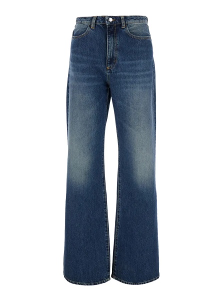 Blugi Jeans BLUE SLIM FLARED with high waist and blue denim fabric for men