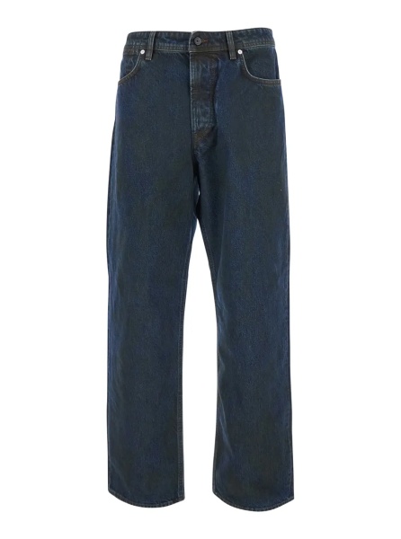 Blugi Loose Denim with pockets and brown patch for men