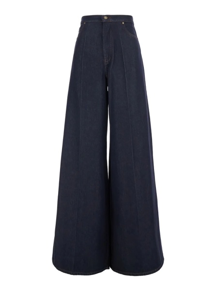 Blugi 'Quatto' Blue High-Waisted Jeans with Wide Leg in Denim for Women