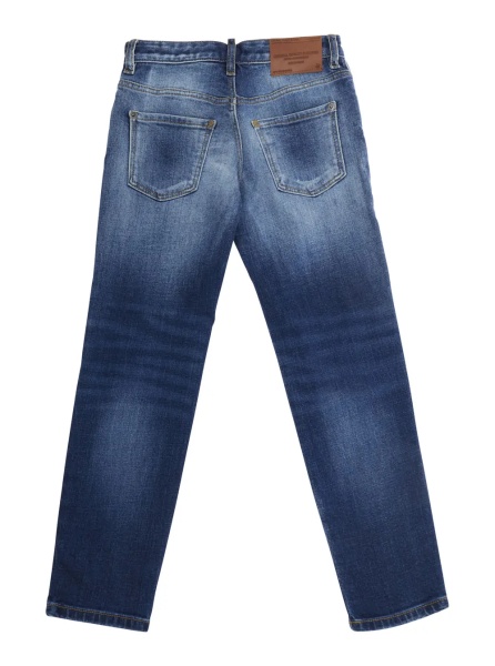 Blugi 'Stanislav' Blue Jeans with Faded Design and Logo Patch on the Back in Denim Boy