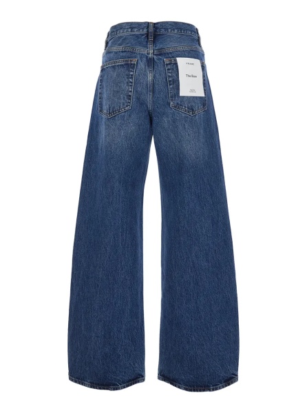 Blugi 'The Bow' Blue Jeans with Wide Leg and Belt Loops in Denim for Women