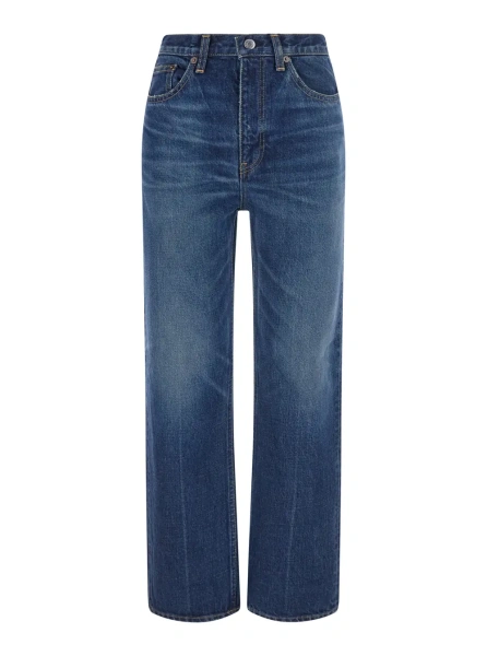 Blugi TOTÊME Classic slim jeans in 100% blue cotton for men
