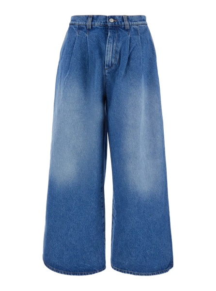 Blugi Unisex pleated jeans in 100% cotton violet