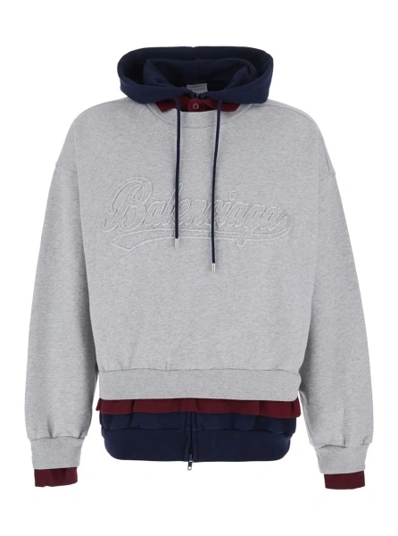 Bluza de trening Balenciaga gri din bumbac