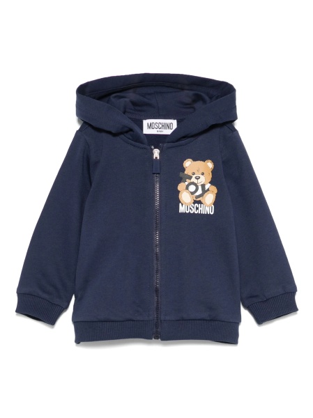 Bluza de trening Moschino albastra din bumbac
