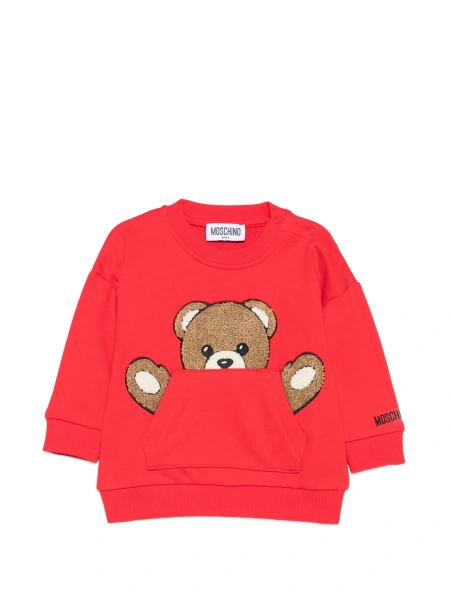 Bluza de trening Moschino rosie din bumbac