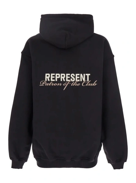 Bluza de trening REPRESENT neagra din bumbac 'Patron of The Club'