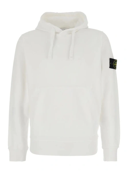 Bluza de trening Stone Island alba din bumbac