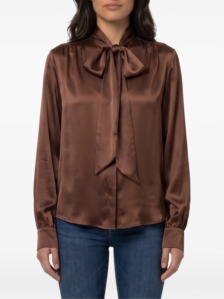 Bluza FEDERICA TOSI maro din matase si acetat