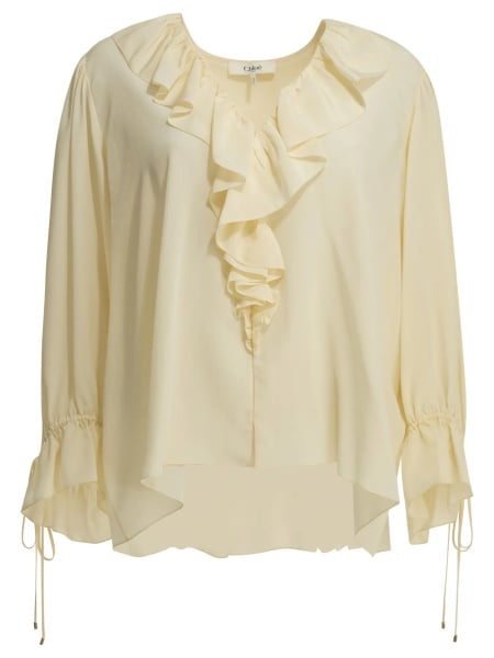 Bluza Silk blouse with ruffles