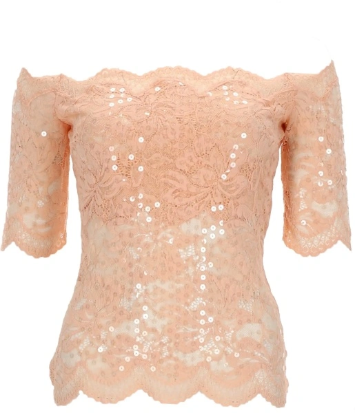 Bluza Top In Pizzo Con Paillettes