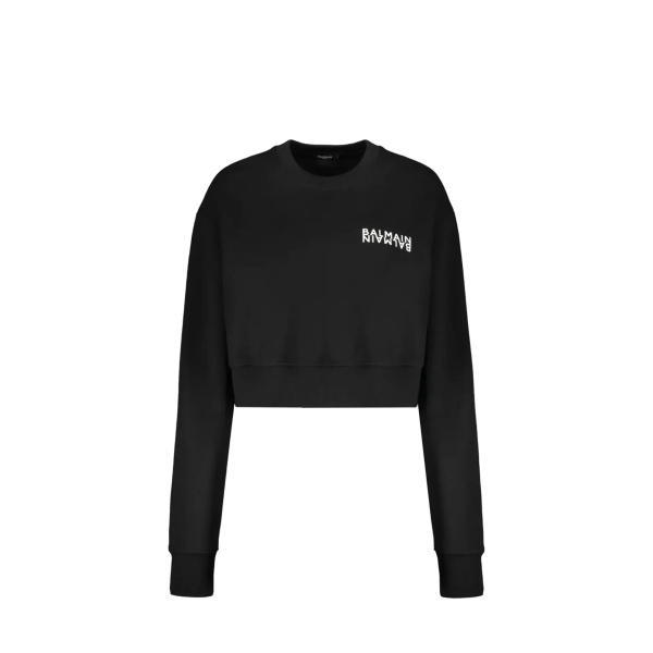 Bluza trening Balmain cropped logo sweatshirt