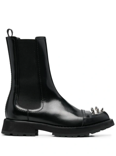 Bocanci Alexander McQueen negri din piele