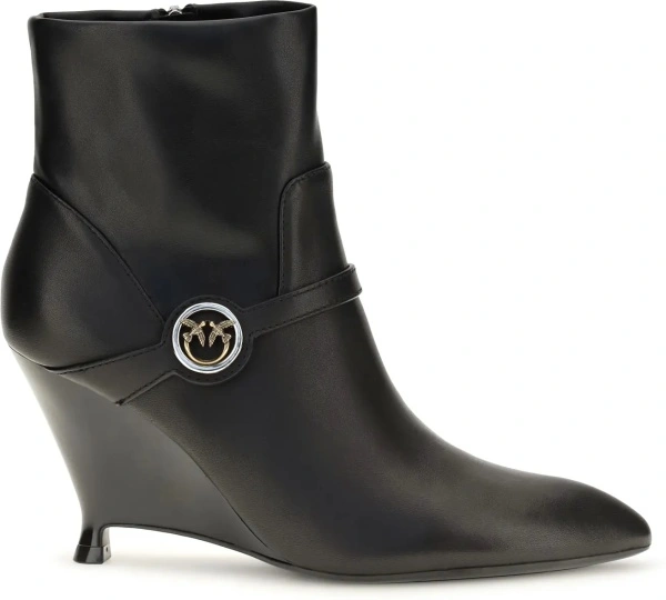 Bocanci casual Pinko negri din piele