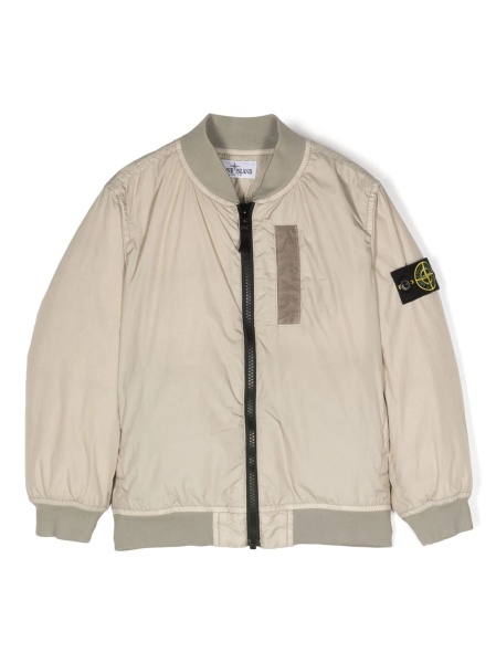 Bomber jacket Stone Island neutra din poliamida si rasina poliuretanica