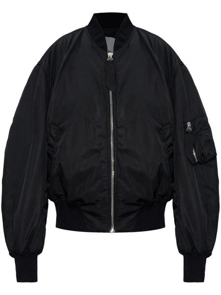 Bomber jacket THE ATTICO neagra din polyester si poliamida