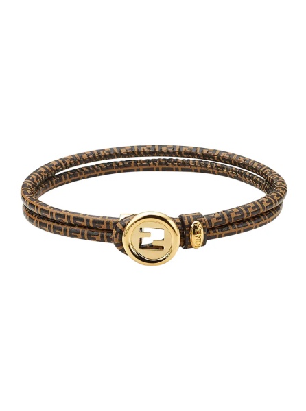 Bratari 'EverRound' Brown Bracelet with FF Plate in FF Motif All-Over in Bronze for Women