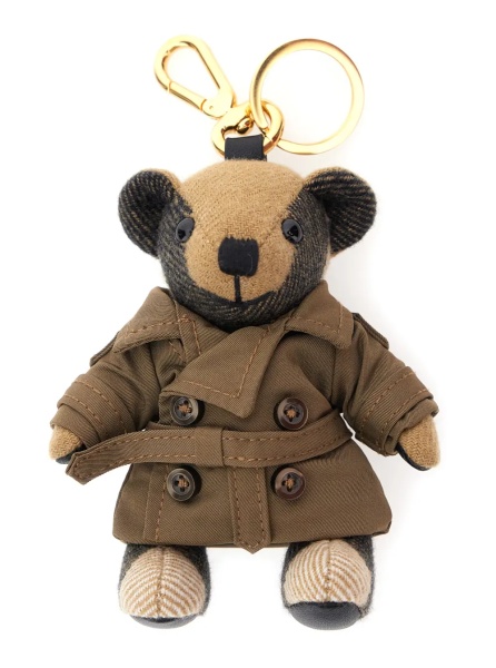 Brelocuri 'Thomas City' Brown Keychain with Bear Charm and Clasp in Cashmere Womnan
