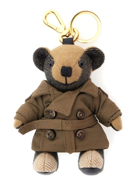 Brelocuri 'Thomas City' Brown Keychain with Bear Charm and Clasp in Cashmere Womnan