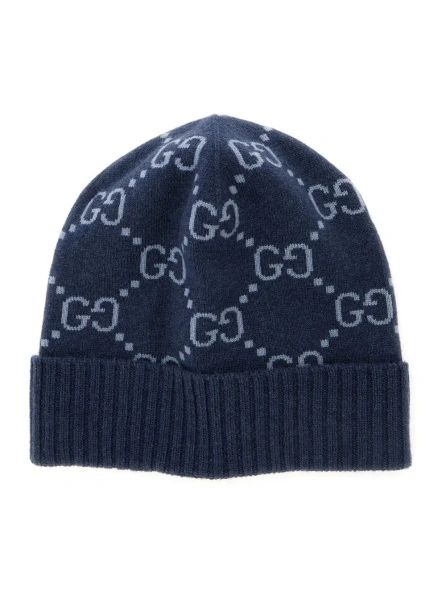 Caciula Gucci albastra din casmir