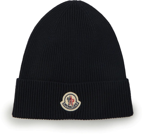 Caciula Navy Wool Beanie With Logo