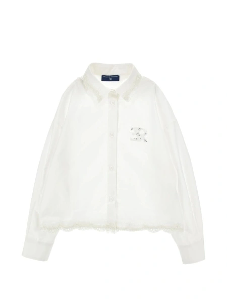 Camasa Ermanno Scervino Kids alba din bumbac