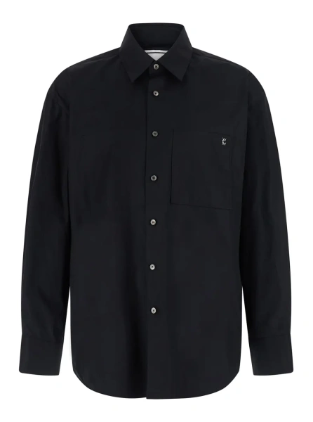 Camasa MENS SHIRT with classic collar and long sleeves in Black Cotton for Men