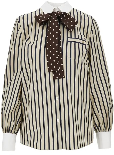 Camasa Striped shirt with silk bow