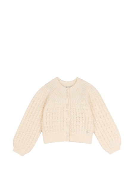 Cardigan Chloe neutru din bumbac organic si lana