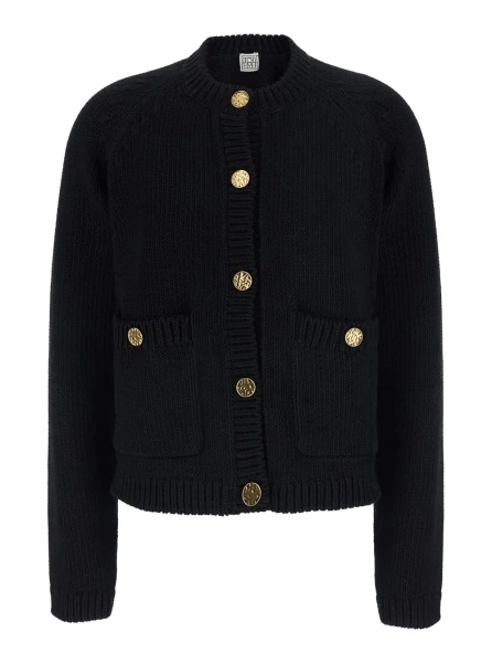 Cardigan TOTEME negru din bumbac