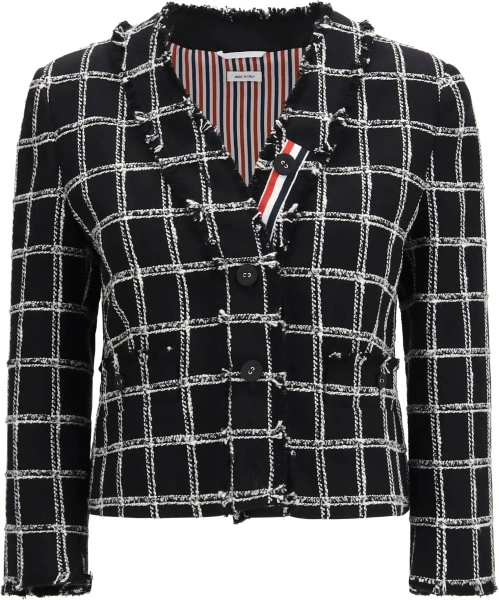 Cardigane Checked tweed Cardigan Jacket