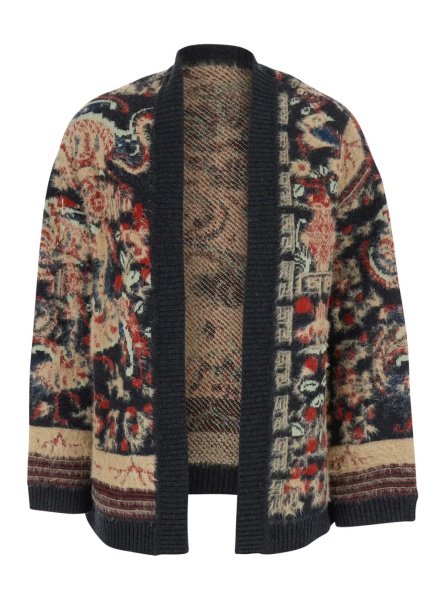 Cardigane DOUBTLESS Cardigan in mohair with V-neck and long sleeves in multicolor for women