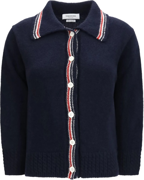 Cardigane Hector wool and mohair Polo Cardigan