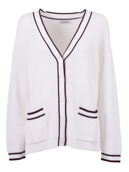 Cardigane Pannocchia cardigan with contrast trim