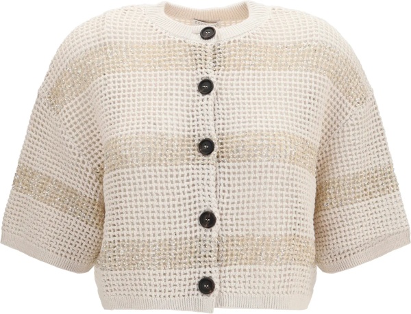 Cardigane Striped openwork cotton Cardigan
