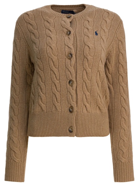 Cardigane Wool and Cashmere Cardigan with Logo